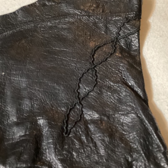 Black Leather gloves, VTG - Picture 7 of 9